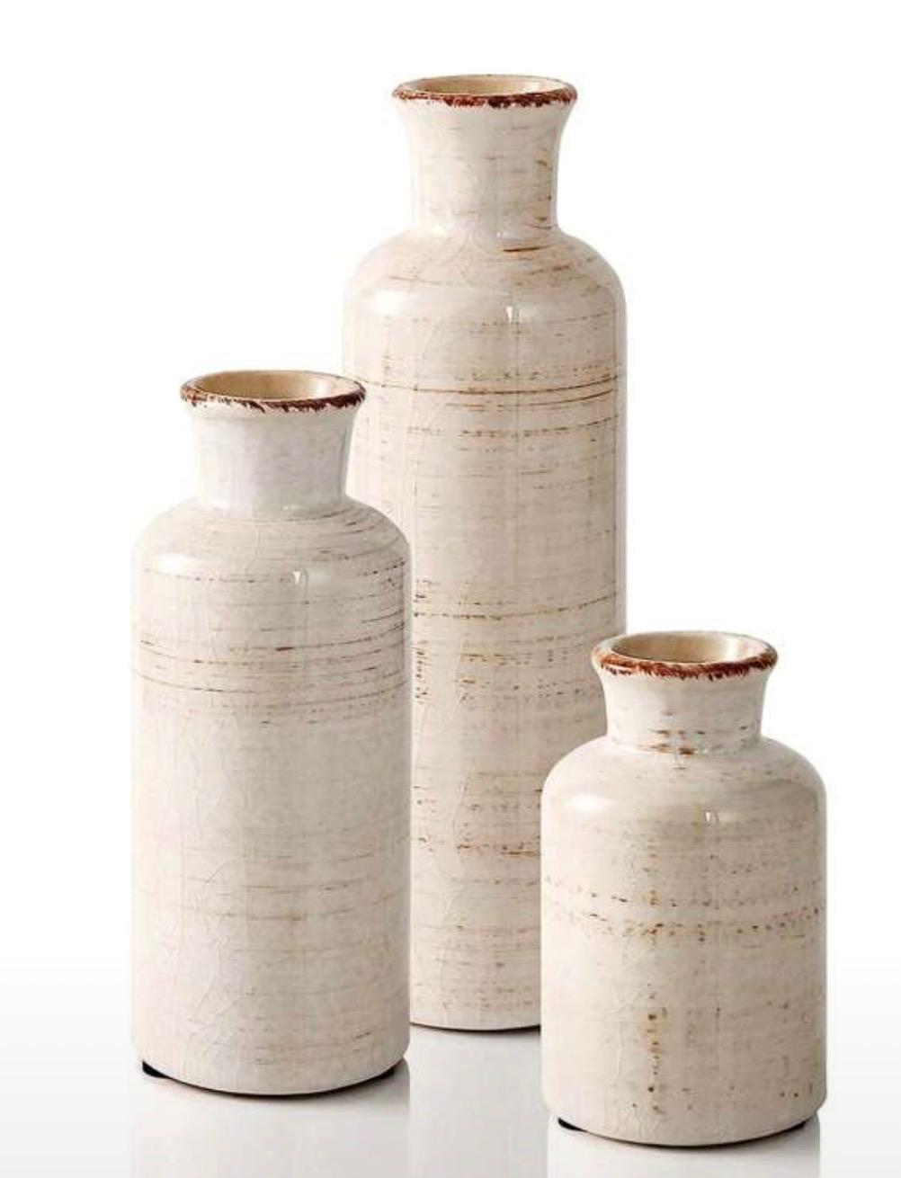Set de 3 Vases en Céramique – Collection Héritage Craquelé